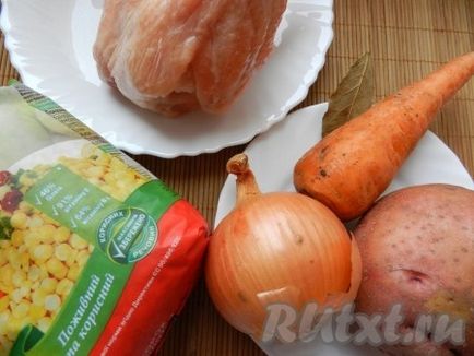 Borsó leves csirkével - recept fotókkal