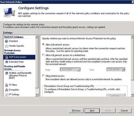 Cum se configurează protecția pentru accesul la rețea pentru serverul Windows 2008