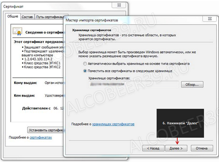 Інструкція по установці особистого сертифіката ЕЦП росалкольрегулірованія, послуги з декларування