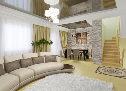 Interiorul camerei de zi într-un design privat casa fotografie și decorarea camerei, zonarea și decorarea ca