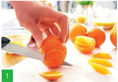 Hogyan helyesen vágni a narancs gerezd nem kenyerek