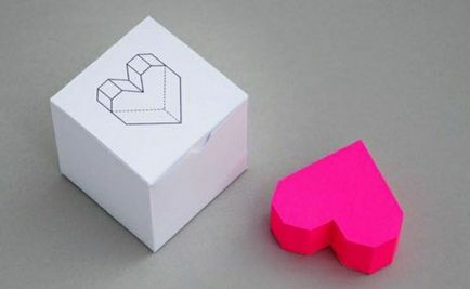 Як зробити подарункову коробку з картону своїми руками, коробка з сердечком