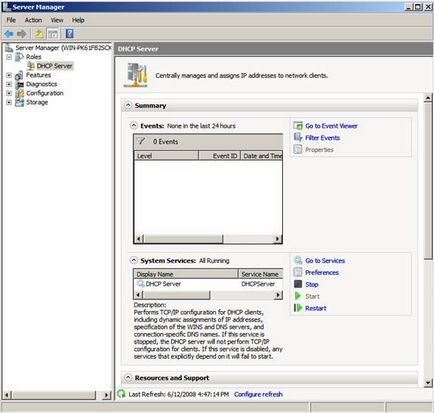 Cum se instalează și se configurează serverul dhcp în serverul Windows 2008