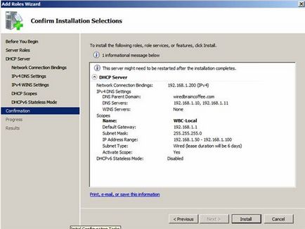 Cum se instalează și se configurează serverul dhcp în serverul Windows 2008