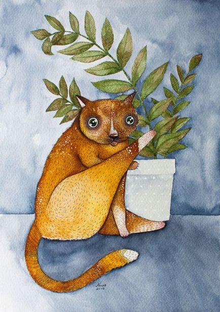 Коти в ілюстраціях литовської художниці норвіль (10 фото)