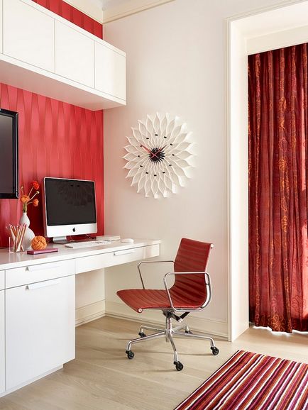 Culoarea roșie în interiorul camerelor, nuanțe frumoase și combinații elegante cu alte culori, mobilier,