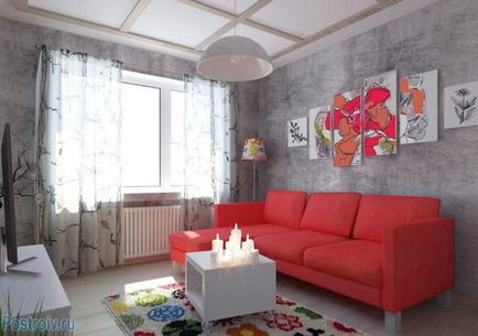 Червоний колір в інтер'єрі квартири фото