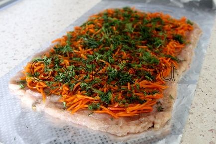 Курячий рулет з корейською морквою - покроковий рецепт з фото, страви з курки