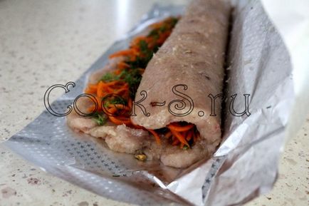 Csirke roll koreai sárgarépa - lépésről lépésre recept fotókkal, csirke ételek