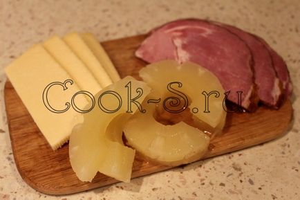 Курка з сиром, шинкою і ананасами - покроковий рецепт з фото, страви з курки