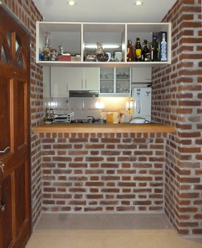 Bucătărie din cărămidă, set de bucătărie