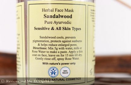 Face Mask szantálfa Khadi - felülvizsgálata ekoblogera