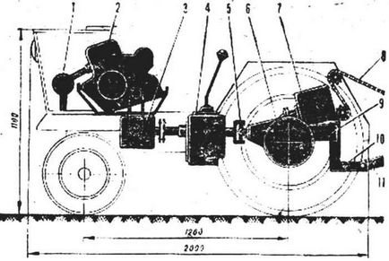 Mini-tractor de la schema la arat, model-constructor