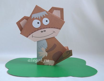 Maimuță din hârtie în tehnica origami