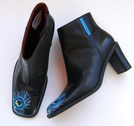 Pantofi decorați cu acril - realizați manual