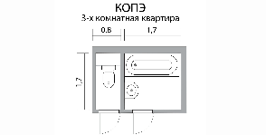 Átalakítás, 3 szobás lakás stalinki