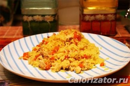 Pilaf cu conținut de calorii de pui la 100 de grame