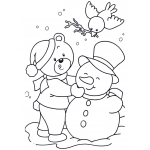 Розфарбування сніговик для дітей