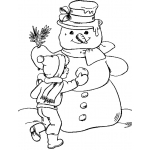 Розфарбування сніговик для дітей