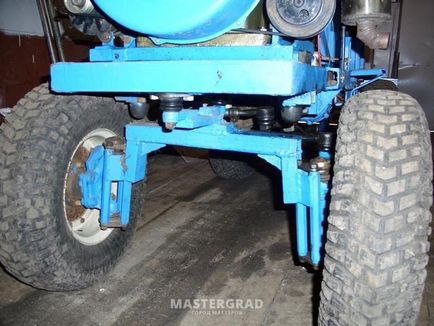 Suspensie frontala pe un tractor - un mini-tractor auto-fabricat