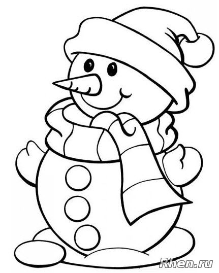 Snowman coloring - Pagini de colorat pentru Anul Nou