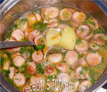 Суп з сосисками - покроковий рецепт з фото