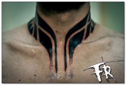 Tatuaj pe gât pentru fete și bărbați - valori, fotografie din spate