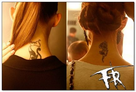 Tattoo nyakán a férfiak és nők - azaz mögötti fotó