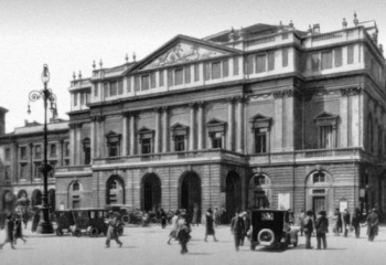 Opera „La Scala” Milánó feltűnő kívülről, belülről luxus