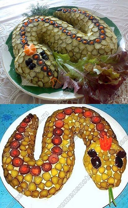 Decorațiuni de feluri de mâncare de șarpe