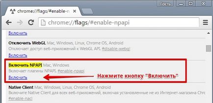 Activarea npapi în Google Chrome