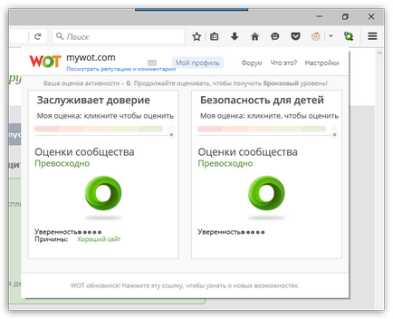 Web de încredere (wot) pentru firefox