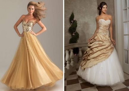 Золоте плаття нареченої вибираємо оригінальне вбрання на весілля