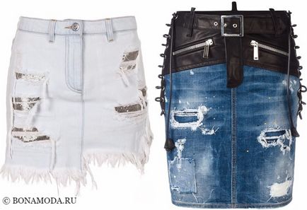 Jeans fuste 2017-2018 - 44 fotografii de produse noi, bonamoda