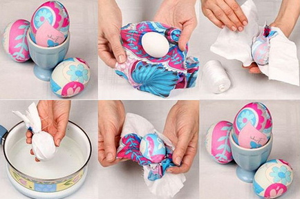 Как да боядисате яйцата в кърпа