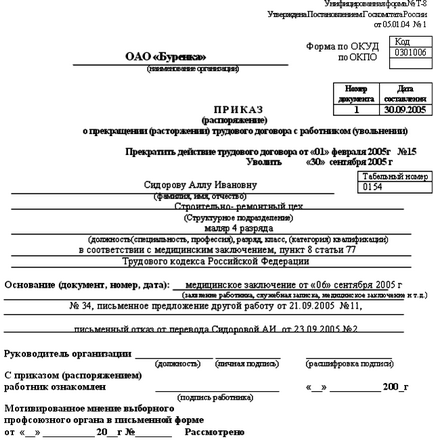 Як відбувається звільнення працівника за станом здоров'я стаття тк рф, компенсації, оформлення