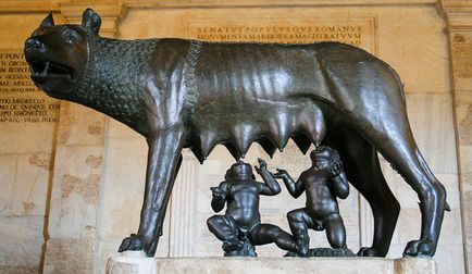 Capitoliumi nőstény farkas legendája, egy szobor, egy emlékmű, amely a szimbólum Róma