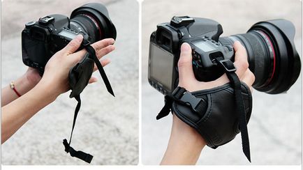 Cureaua de mână pentru camera foto de pe încheietura mâinii este simplă