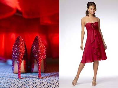 Culoarea roșie a rochiei de mireasă a erei revivalului la modă