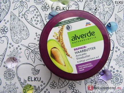 Крем-масло для волосся alverde naturkosmetik відновлює авокадо і масло ши (repair-haarbutter