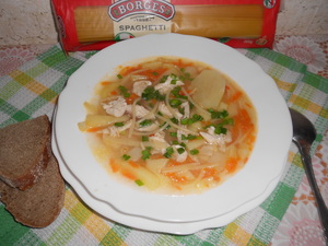 Курячий суп зі спагеті borges рецепт з фотографіями