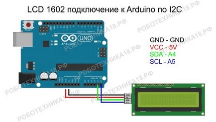 Conectarea lcd 1602 la arduino de către i2c, cerc - robotică