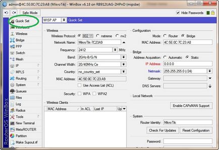 Configurarea simplă a stației de bază mikrotik