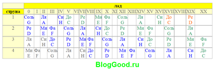 Розташування нот на грифі гітари і бас гітари, блог костаневіча степана