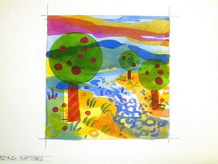 Малюнок на тему осінь в дитячий сад, для дітей 1-5 класів - олівцем і фарбами