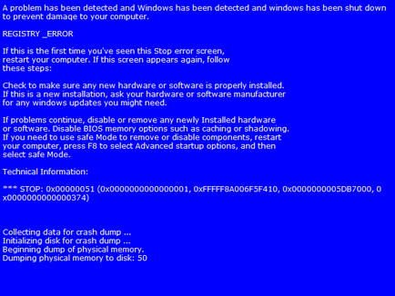 Stop 0x00000051, блог по windows