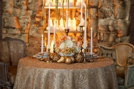 Весілля в золотом оформленні як прикрасити зал, які кольори можна додати