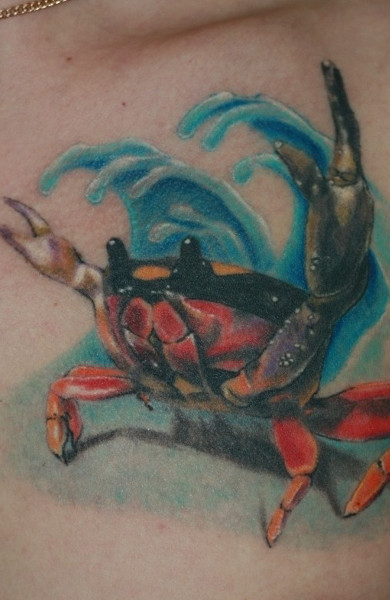 Tattoo crab - sensul, schițele și fotografiile pentru tatuaje