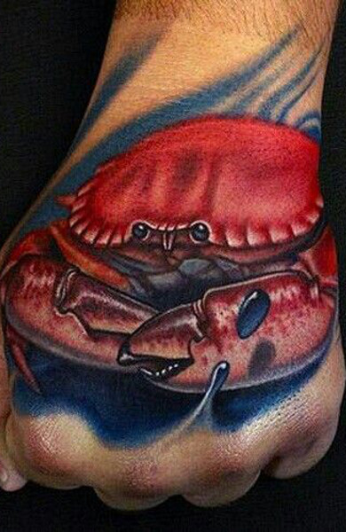 Tattoo crab - sensul, schițele și fotografiile pentru tatuaje