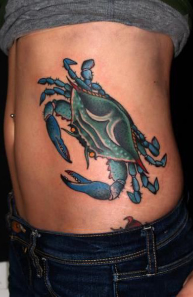 Tattoo crab - sensul, schițele și fotografiile pentru tatuaje